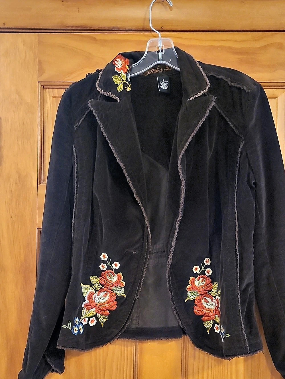 Embroidered Brown Courdory Jacket Size Small